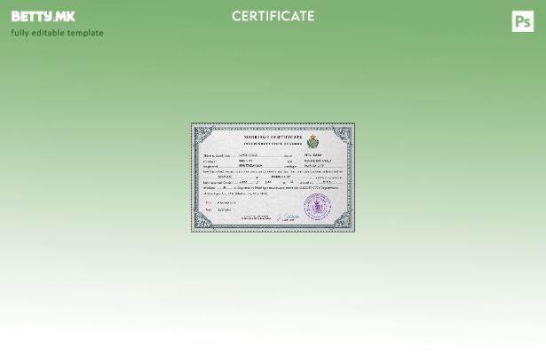 модерен стил Самоа шаблон за PSD шаблон за потврда за брак